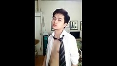 Cute Asian Twink Strips Down and Cums
