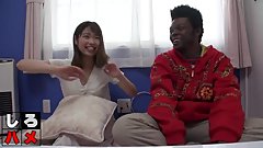cute japanese babe takes on a big black cock