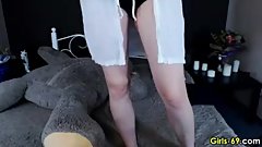 hot nerdy babe has fun on webcam