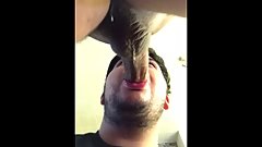 Cocksucker gets throat fucked