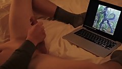 Horny virgin teen masterbates and cums to his favorite porn!