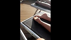 Tanning Latina Feet Soles Candid