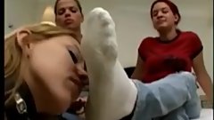 After the walk worship our tired and smelly feet you lez/slave