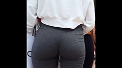 Candid ass in grey spandex