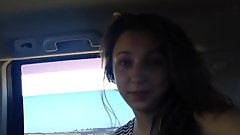 Ukrainian teen give blowjob in car