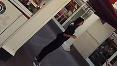 Candid sexy teen mall kiosk