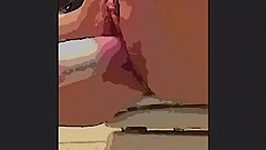 HaarbÃ¼rste statt dildo inklusive squirt und lautes stÃ¶hnen (animiert)