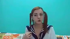 Sexy schoolgirl stripping Naked while Masturbating - Part 1