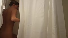 Crazy hot Blonde spied on in bathroom- REAL