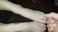 I came on her feet once. Then I came on them again