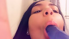 18 yr old sucks dildo for private snap