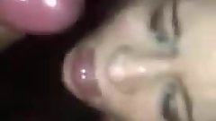 Hot teen surrounded by big cocks and receives a hot bukkake