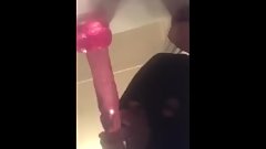FAGGOT BITCH TEEN GETS OILED UP AND HORNY