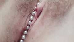 Trying my pearl g-string