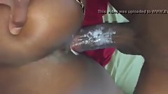 Ebony creamy pussy takes slow fuck from long and hard BBC