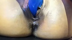 Ebony young teen close up pussy and anal contractions orgasm