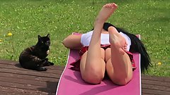 Shortest School Uniform Skirted GirlÂ´s Bare Ass Under the Shining Sun (4K)