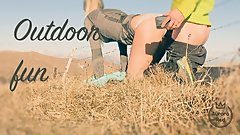 An ordinary trekking turns into outdoor fucking experience