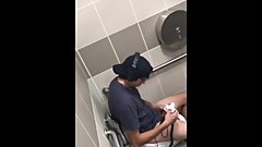 Teen Caught Jerking Off In Men's Room