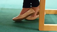 Candid Barefeet in Tan Flats Part 2