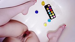 Artist training exercises, legs, nails toes and paint pussy