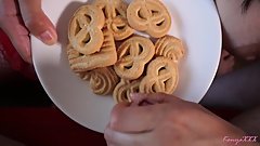 Delicious christmas cookies with cum