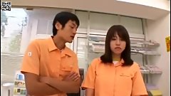 japanese cashier fucked by her colleague in the store