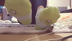 japanese teen feet  self tickling