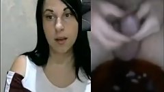 Reacciones de nenas al ver mi polla en la web cam 103. Corrida al final