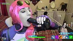 Brite Bomber from Fortnite has a big cock and a full inventory of toys
