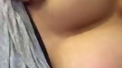 Amateur teen spitting on her nipples