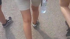 Hot BLonde in white shorts