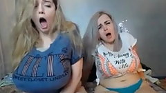 Two busty teens on cam having multiple orgasms....