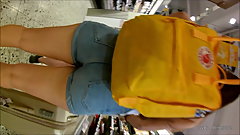 Norwegian Teen tight denim shorts