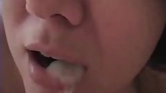 teen gets a heavy load in mouth