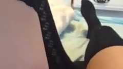 Teen having fun alone while bf is away