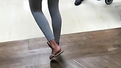 Tight asses flexible solo feet and leggings wide long legs