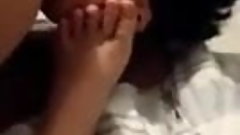 slave sucks the feet of the young girl