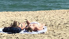 Barcelona beach young german teen topless
