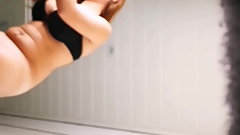 Teen changing clothes in bath (spy cam, hidden cam, voyeur)