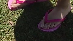 Feet girl teen flats pink