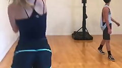 Saxon Sharbino shooting a basketball