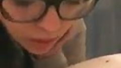 Dirty girl licking toilet