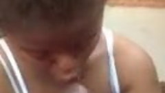 Ebony Midget with Big ass and tits riding and sucking bbc