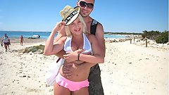 German Blond 18yr old Teen Seduce to Fuck at Beach of Malle