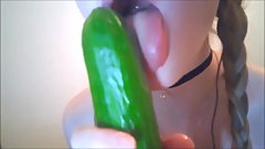 Teen Cucumber Blowjob