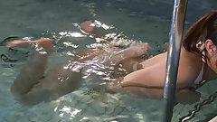 Japanese shaved paipan girl underwater.