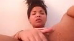 Black bitch masturbates